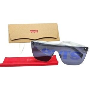 Levis Shield Sunglasses Black Blue Rimless Flat Top LV 1001/S KB78N 150 Mens